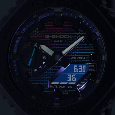 CASIO G-SHOCK GA-2100RW-1AJF Rainbow Brick Wall Analog Digital