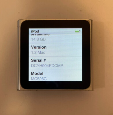 Apple iPod nano 6th Generation Silver (16 GB) Works Great