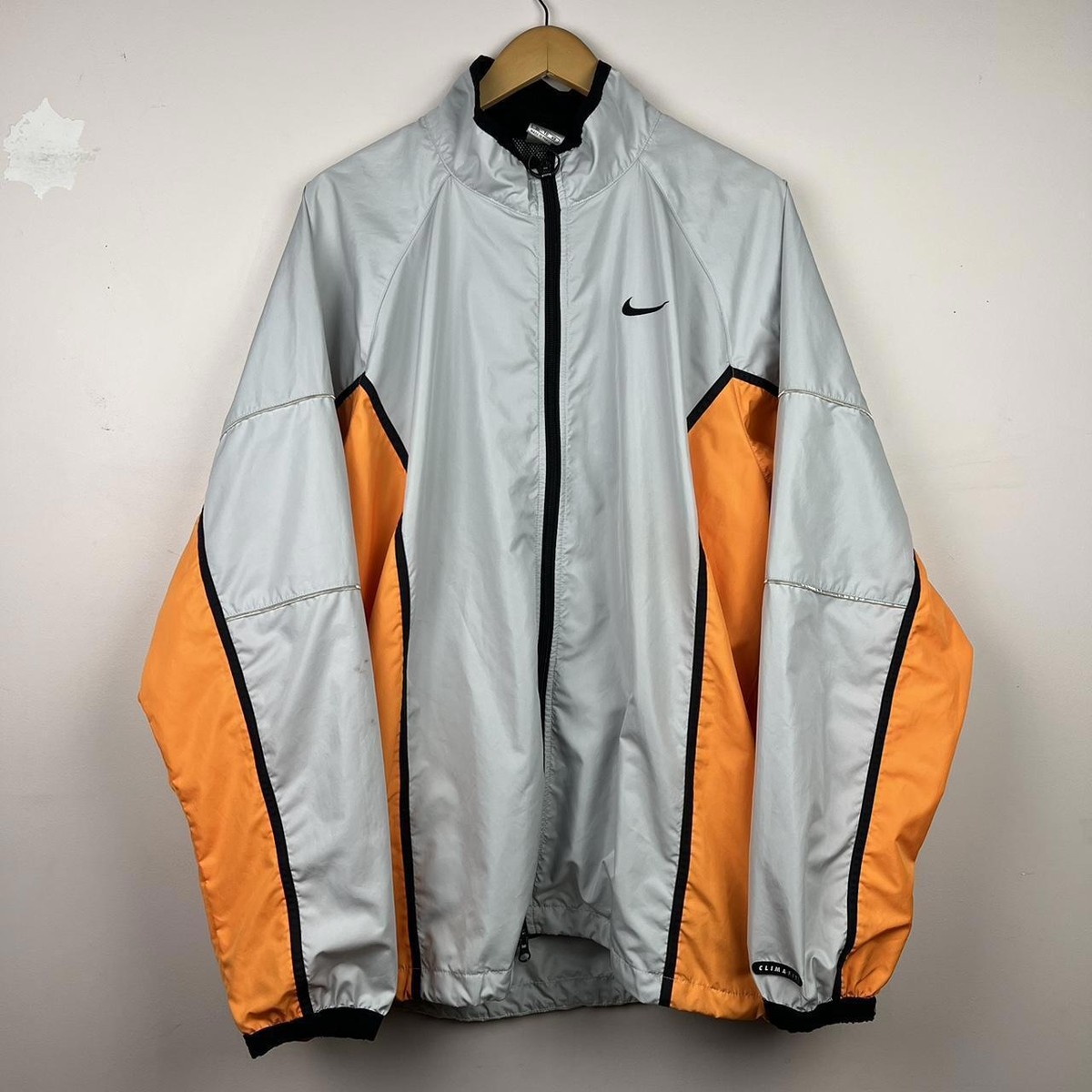 90s Nike Vintage Silver & Orange Windbreaker Jacket | eBay
