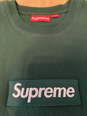Supreme Box LOGO CREWNECK Sweatshirt Green - Ships Same Day | eBay