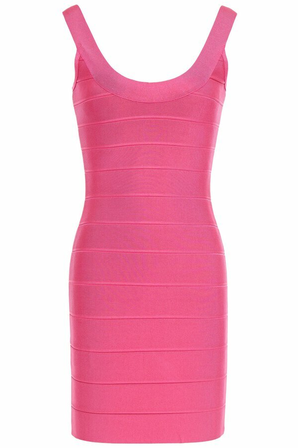 NEW HERVÉ LÉGER Bandage mini dress in Pink- Size L #D3881 | eBay