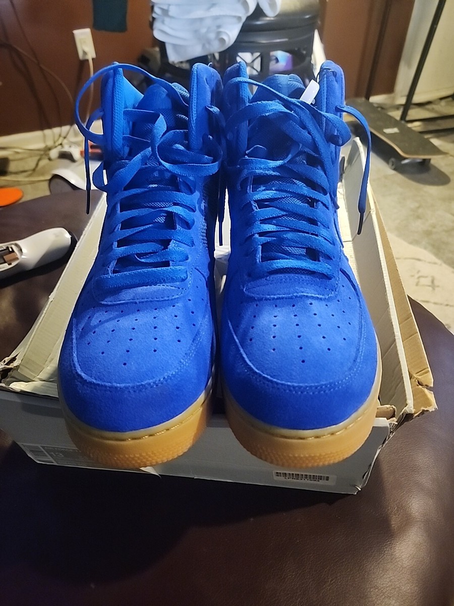 Size 13 Nike Men AIR FORCE 1 HIGH '07 LV8 Shoes 806403 400 Blue | eBay