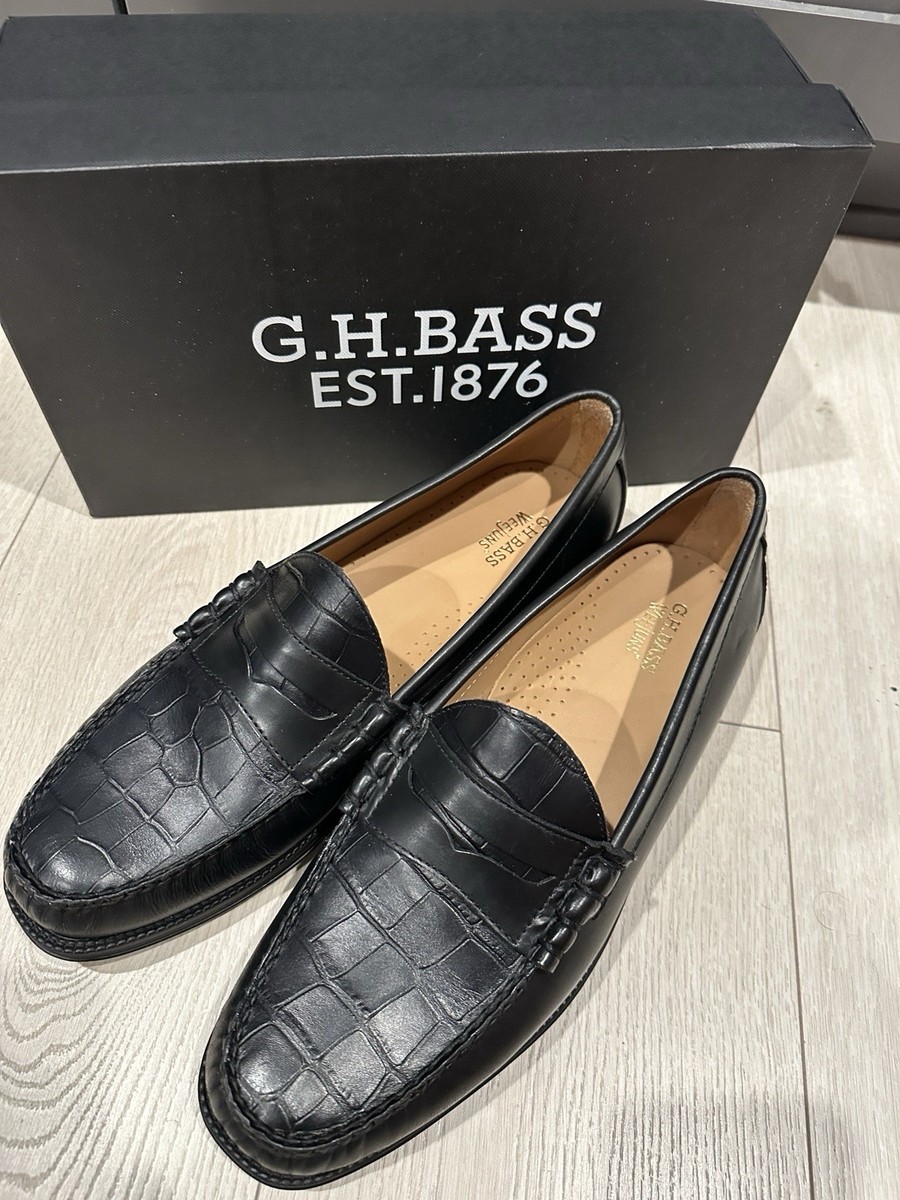 GH Bass MENS LARSON EASY CROC EMBOSSED WEEJUNS LOAFER MENS 12 | eBay
