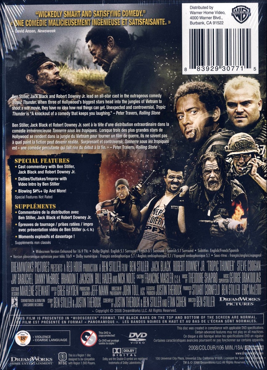 Tropic Thunder - Ben Stiller, Robert Downey Jr. Jack Black - New