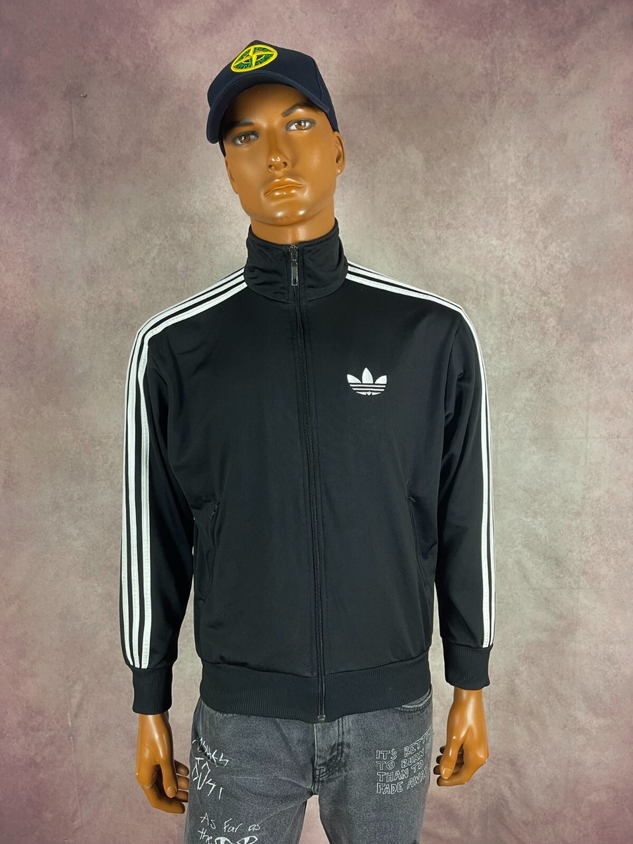 Men's Adidas Originals Big Logo TT Firebird Black White Retro