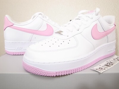 NIKE AIR FORCE 1 '07 WHITE/PINK RISE-WHITE FJ4146-101 US9 | eBay