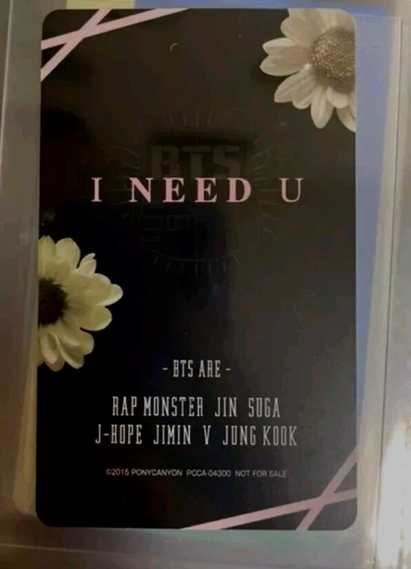 BTS V I Need U 2015 Official Japan Limited Photocard Photo card