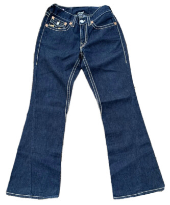 TRUE RELIGION WORLD TOUR RAINBOW JOEY WOMEN'S FLARE BLUE JEANS