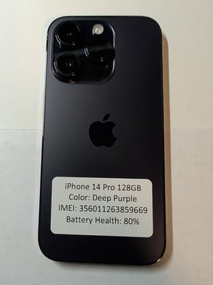 Apple iPhone 14 Pro - 128 GB - Deep Purple (Unlocked) - *Please
