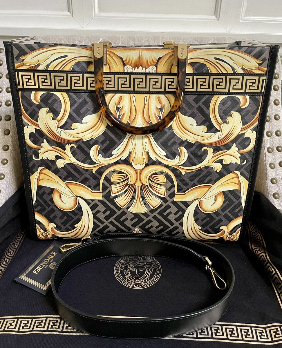 New Fendi X Versace Fendace Collaboration Sunshine Black Gold