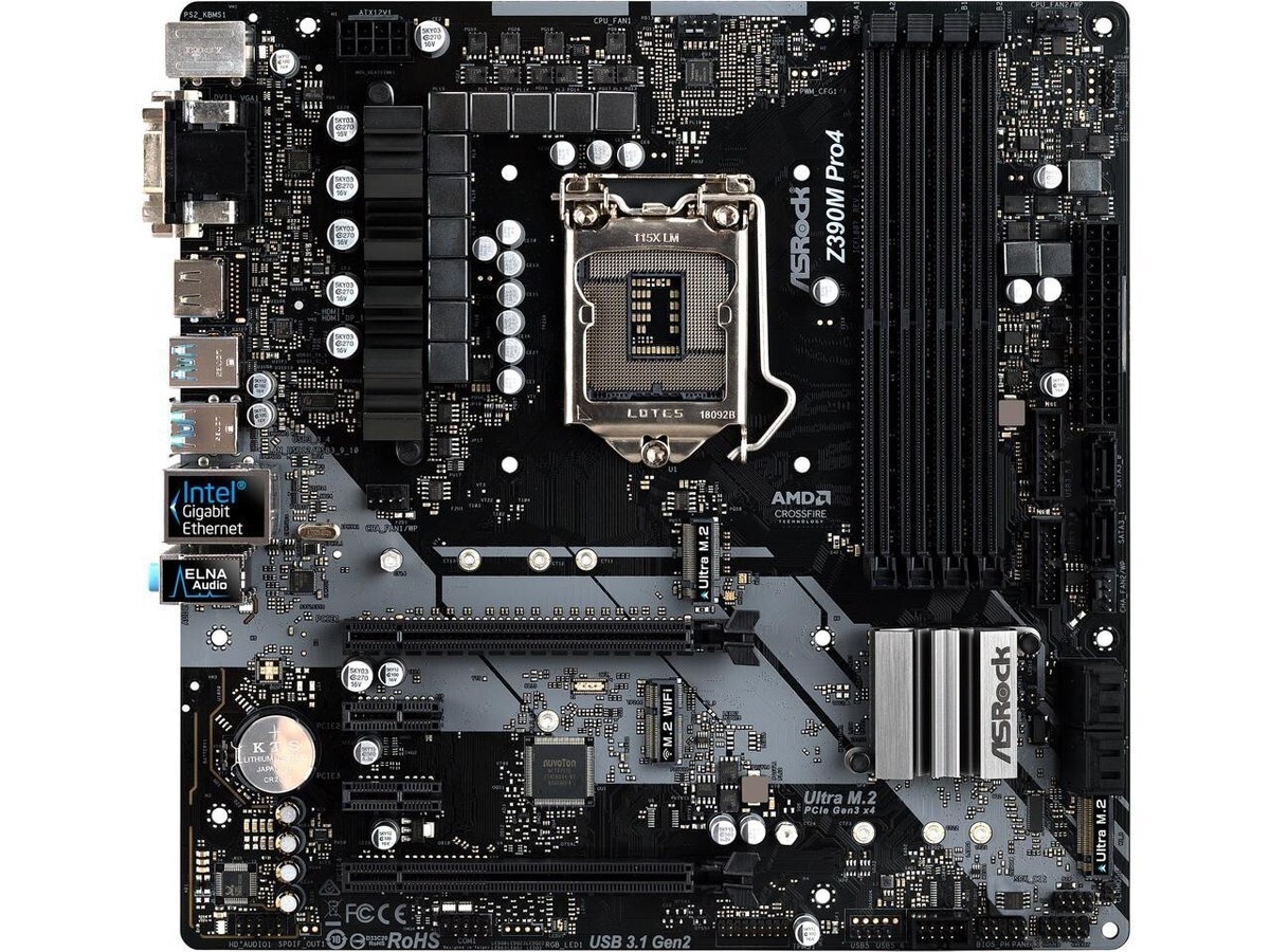 ASRock Z390M Pro4 LGA 1151 (300 Series) Intel Z390 Micro ATX Intel