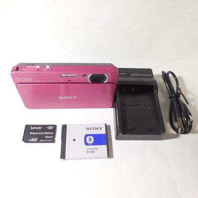 SONY Cyber-shot DSC-T700 Pink Red Camera w/Battery Charger Memory