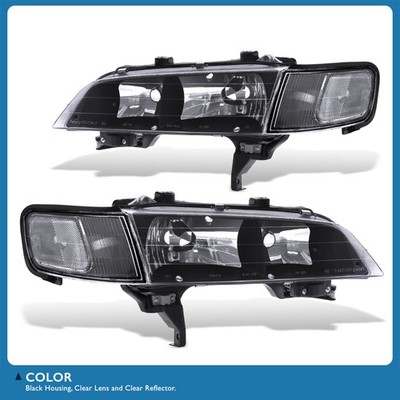For 94-97 Honda Accord CD JDM Black Headlights + Clear Corner