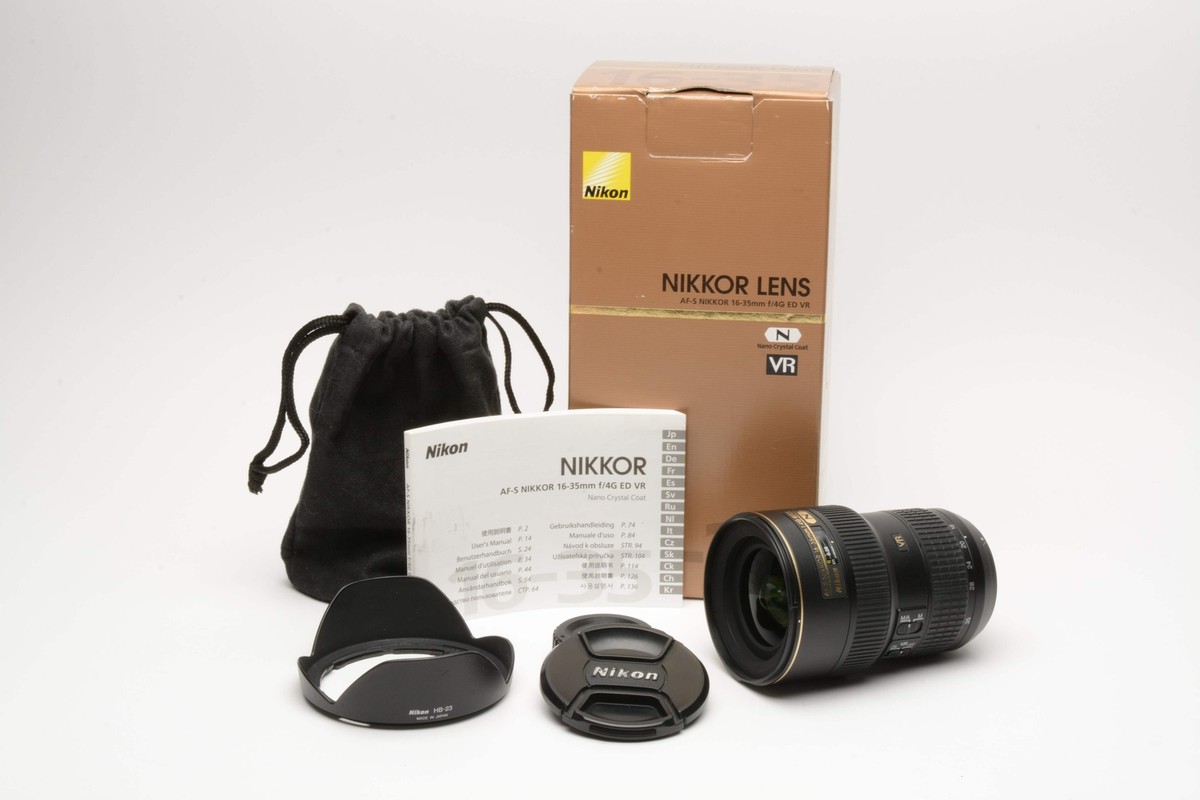 Nikon AF-S Nikkor 16-35mm f4G ED VR, Boxed, USA, w/hood, pouch