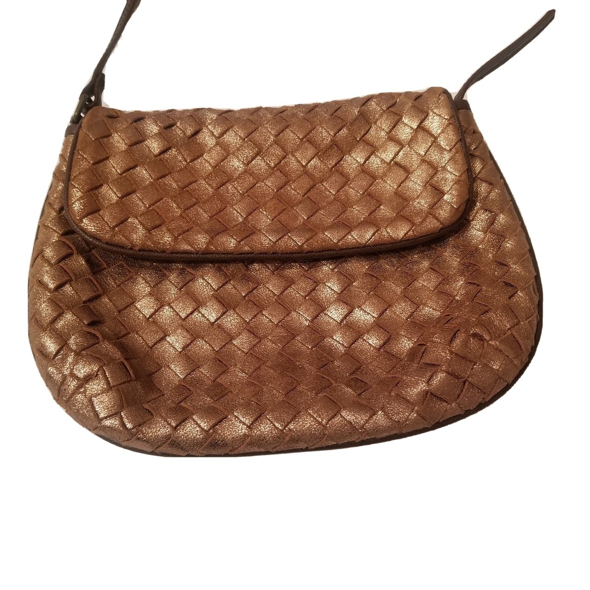 TANO Tan Leather Woven Hobo Crossbody Bag 7 X 9 Inches | eBay