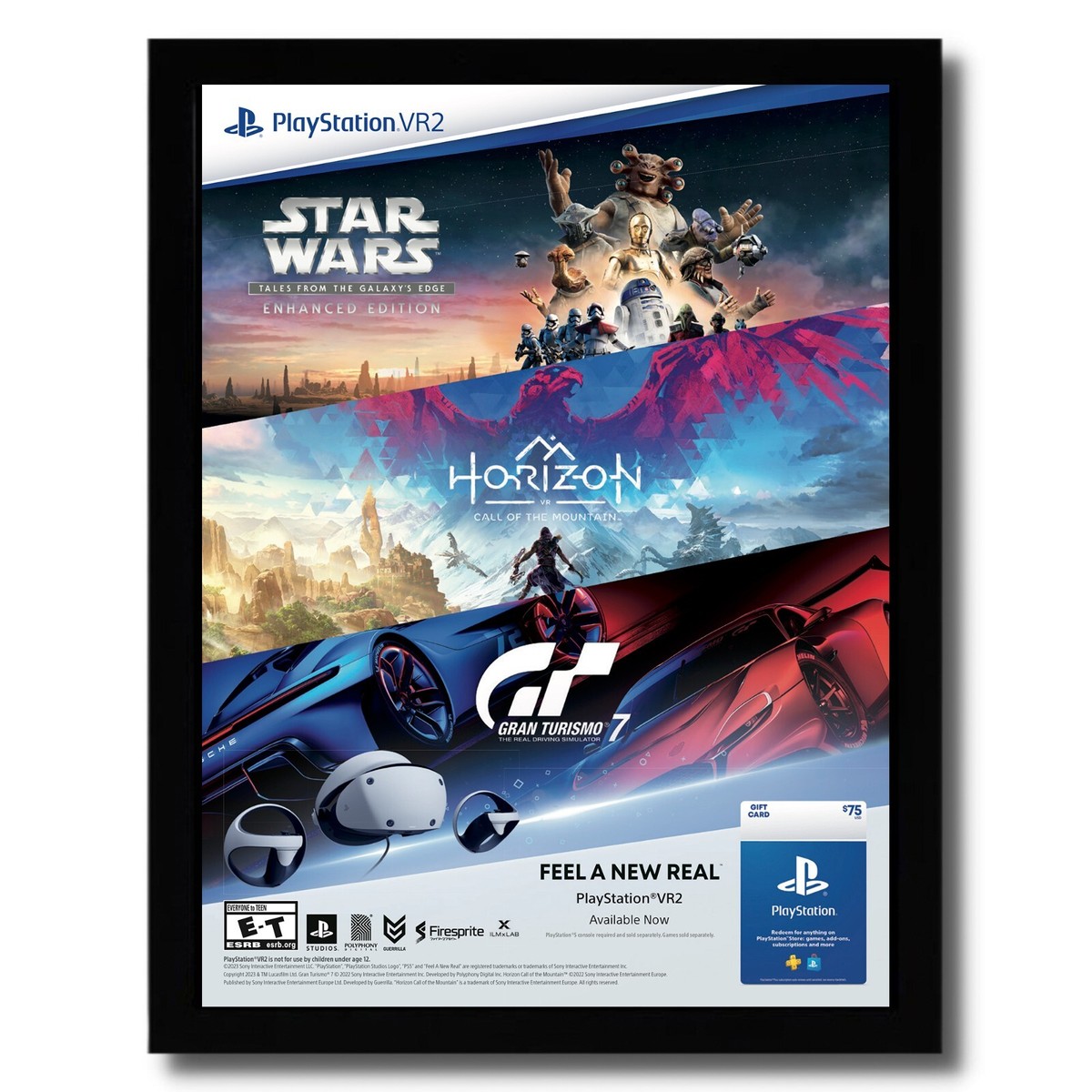 2023 PS5 Playstation VR2 Framed Print Ad/Poster Star Wars Horizon