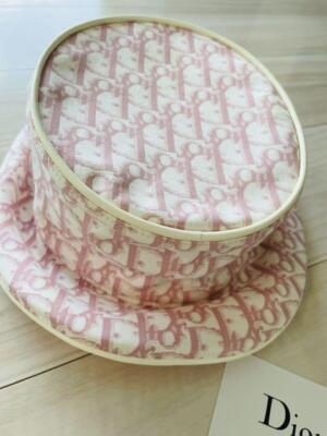Christian Dior Pink Trotter Monogram Women Bucket Hat Size 58 Made