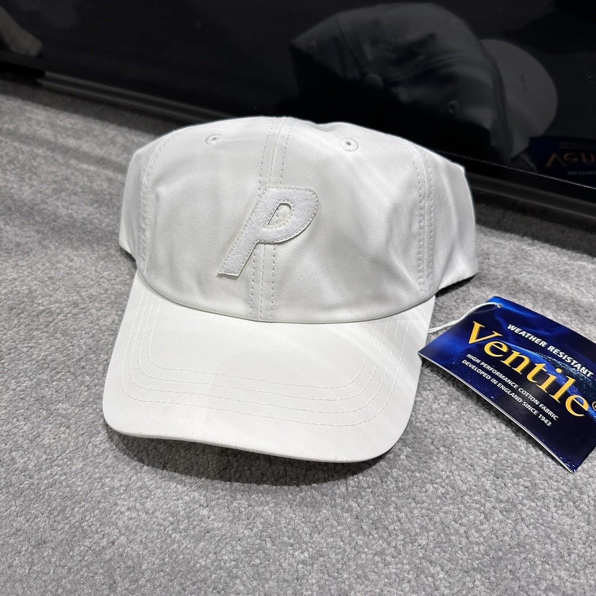 palace 6 panel white cap logo P Brand New 100% Cotton Ventile