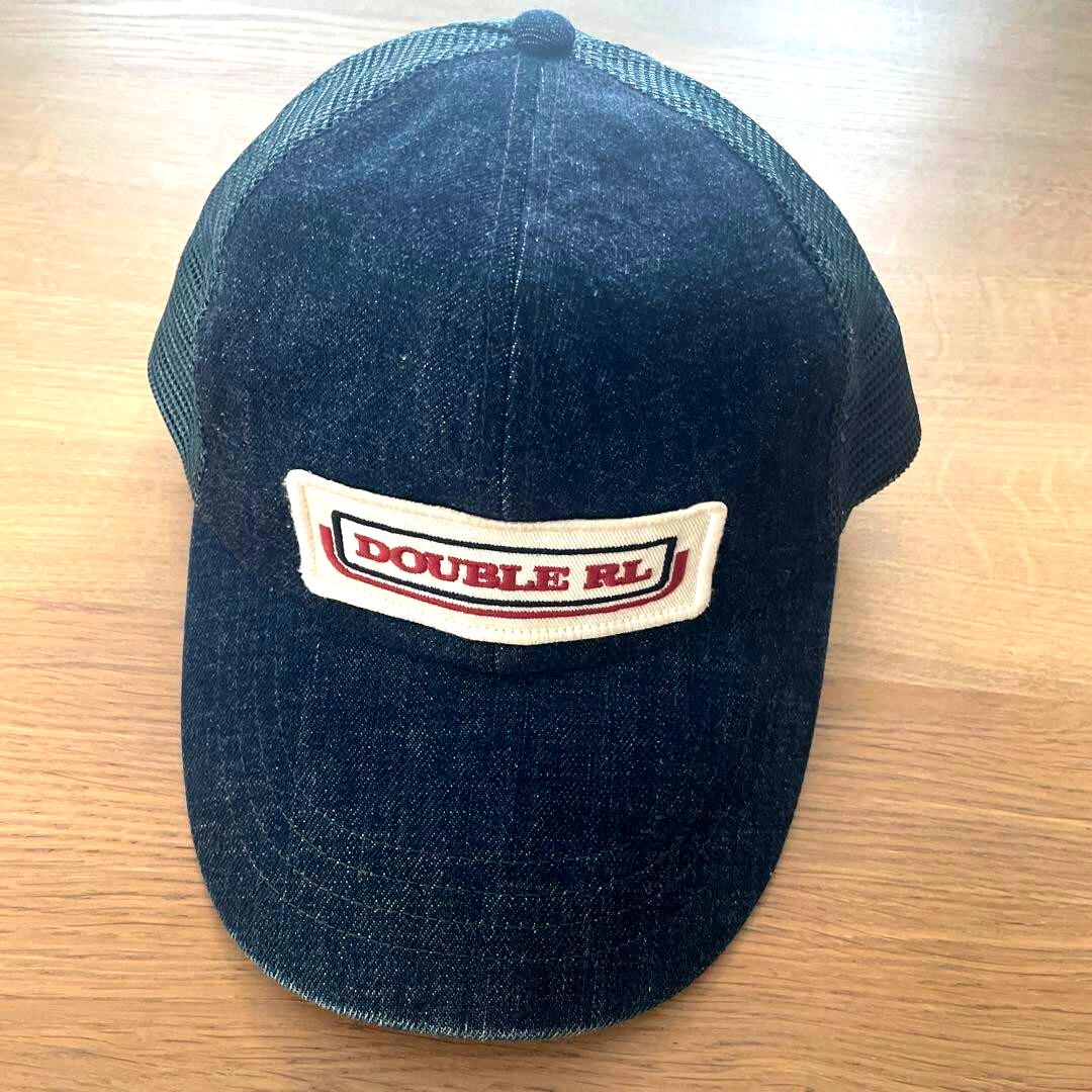RRL RALPH LAUREN Indigo Denim Trucker Cap Double RL mesh hat mens