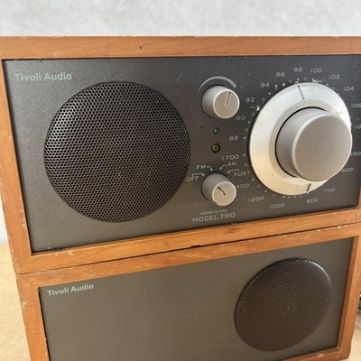 2pc Tivoli Audio Model Two Henry Kloss Stereo Radio Speaker AM FM