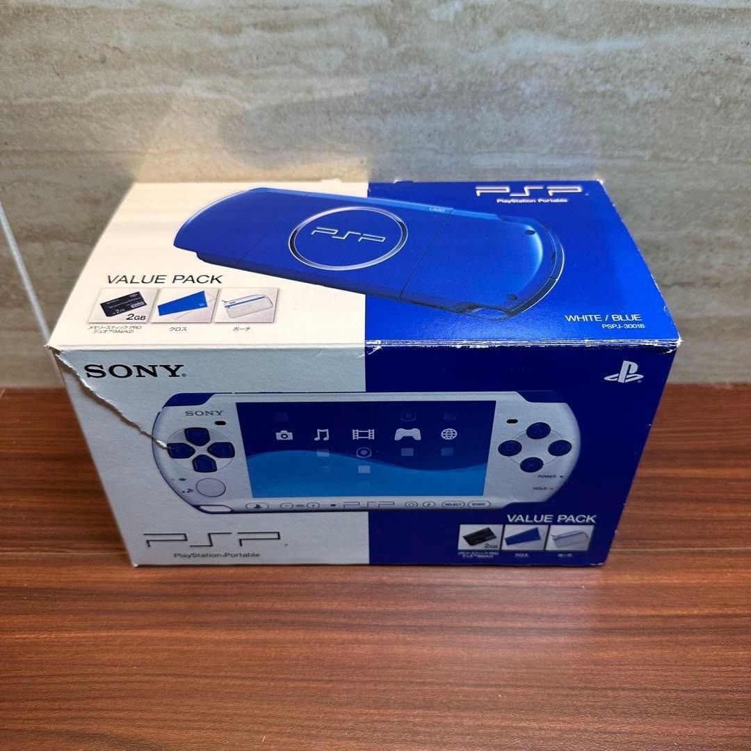 Sony PSP 3000 Value Pack White & Blue Handheld System for sale