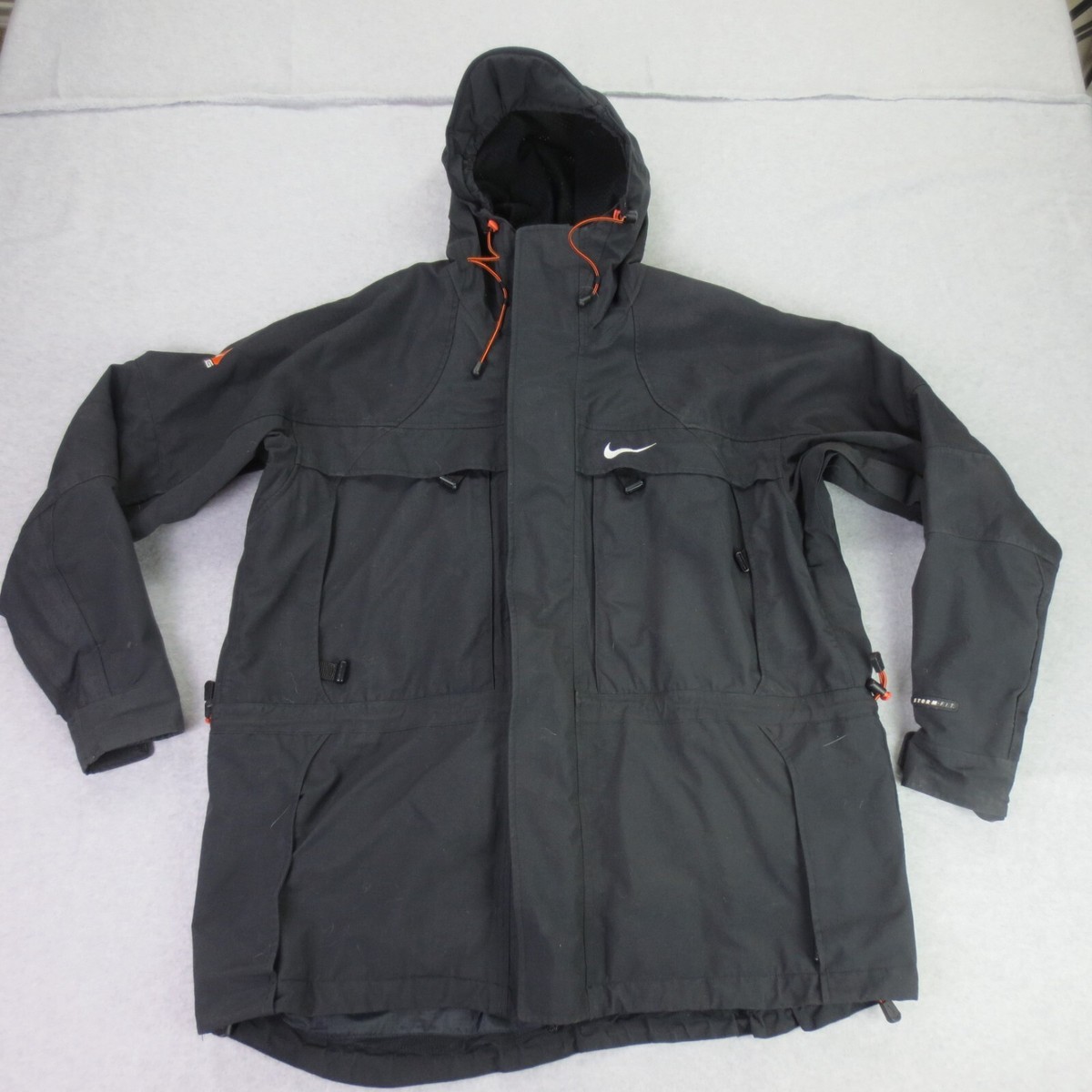 Vintage Nike ACG Jacket Mens Large Black Full Zip Strap Hoodie