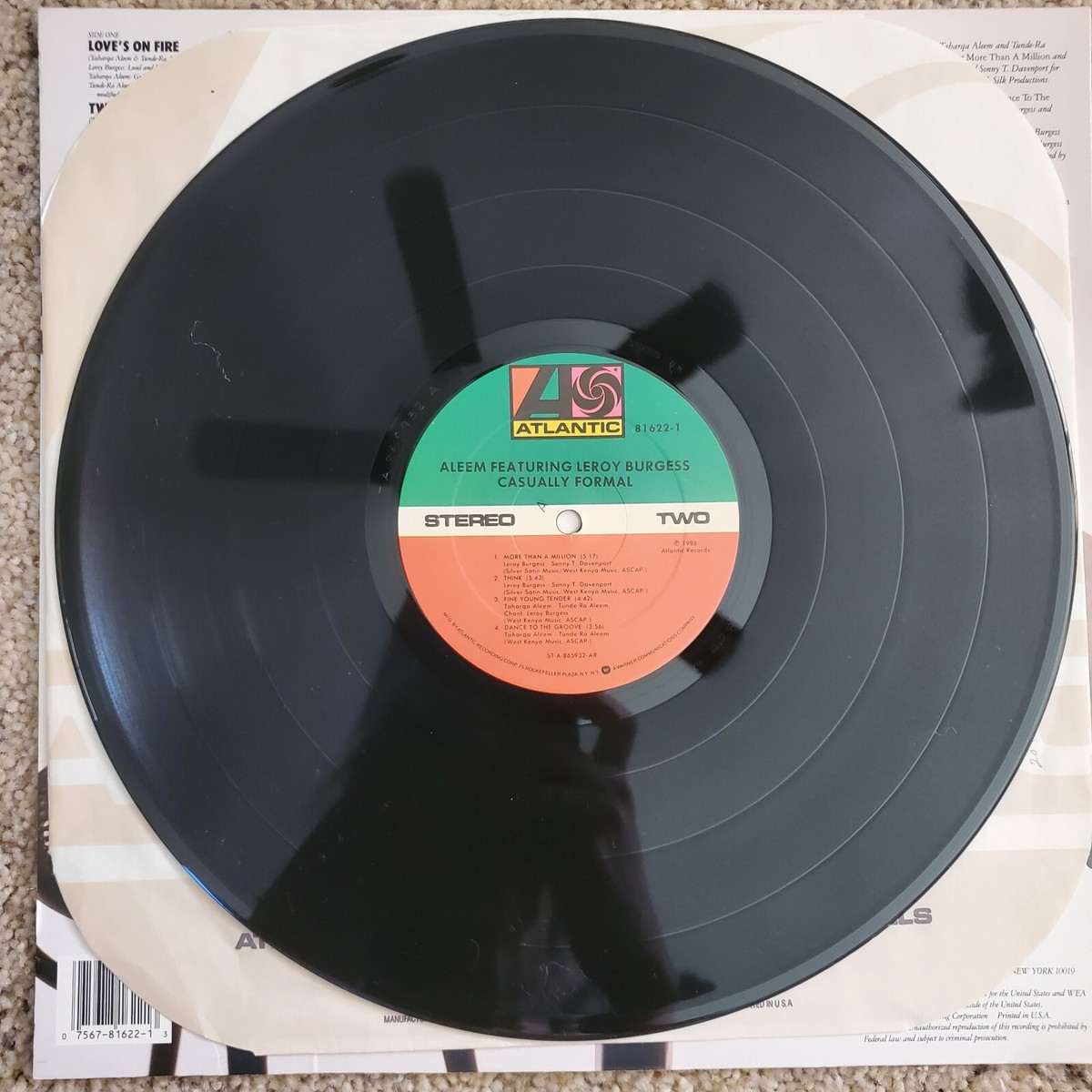ALEEM Ft. LEROY BURGESS casually formal ATLANTIC 81622-1 1986. DJ