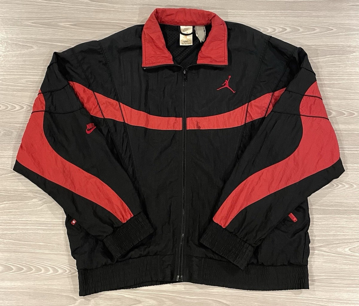 Vintage 80's Nike Air Jordan Flight Jacket Red Black Men's Size