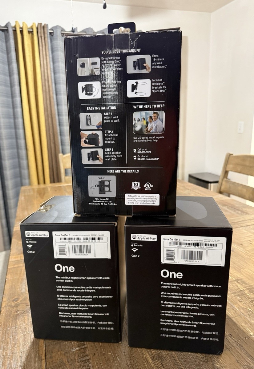 Sonos One (Gen 2) Smart Speaker with Alexa - Black for sale online