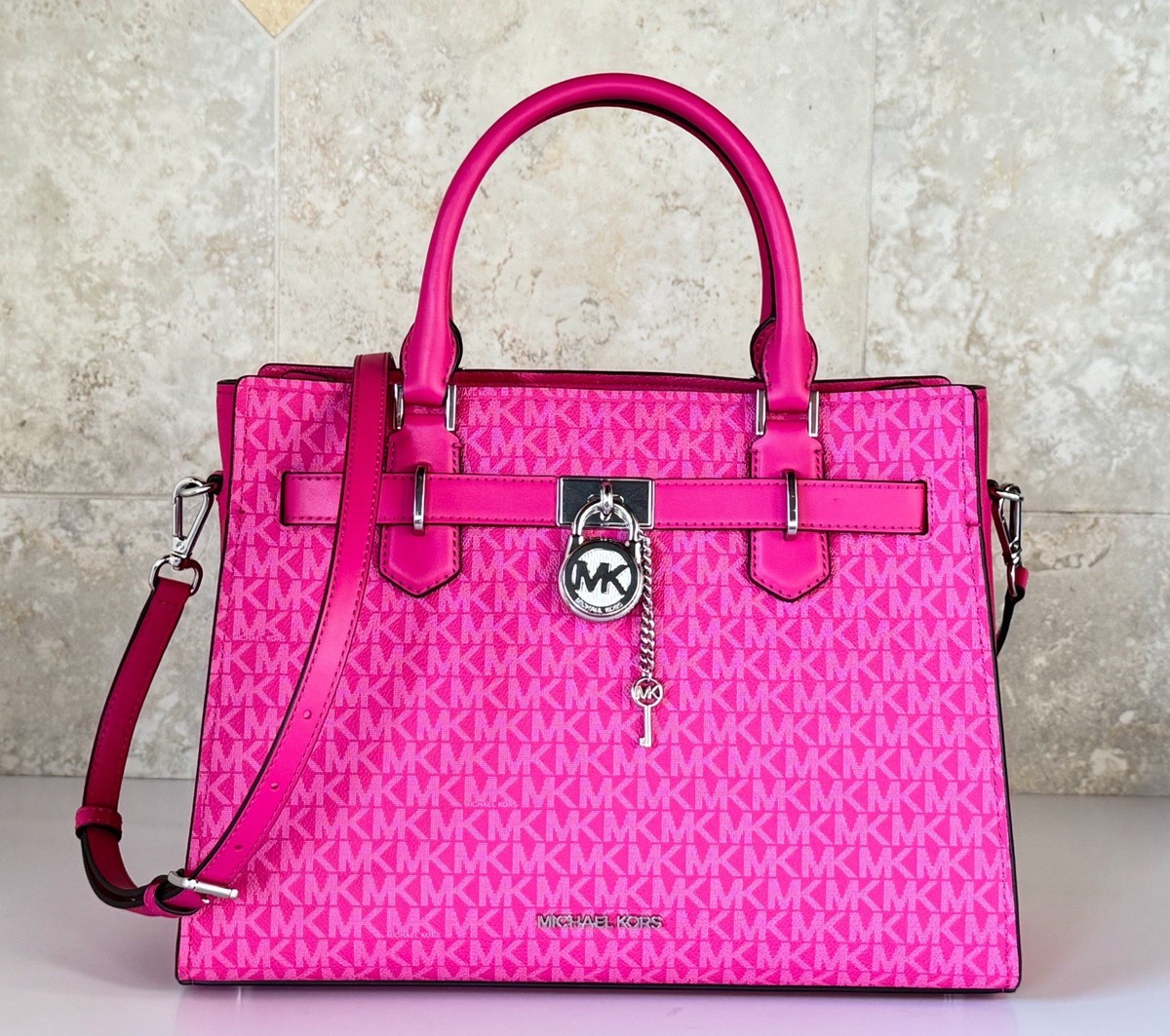 Michael Kors Hamilton Medium Satchel Shoulder Crossbody Bag MK