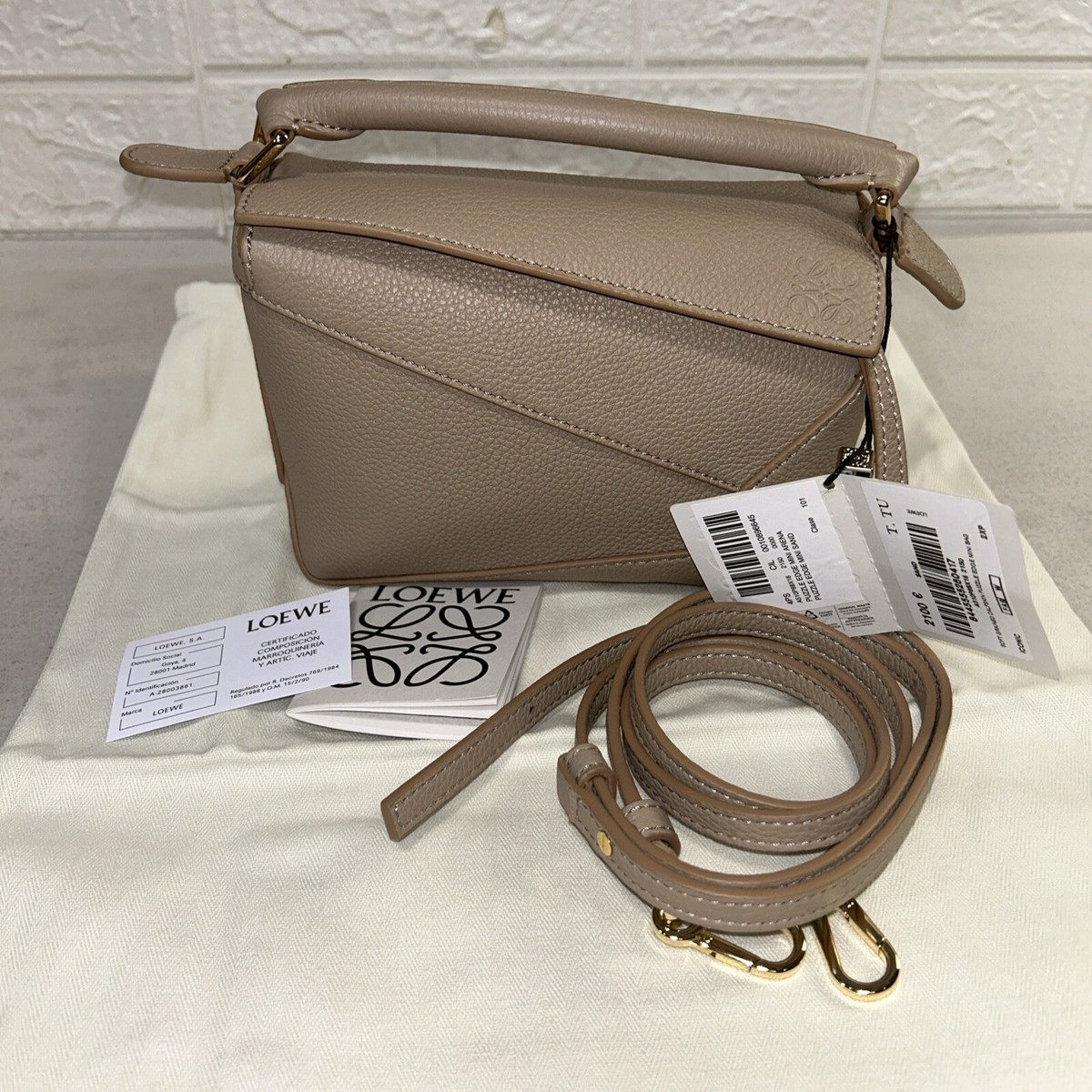 LOEWE SOFT GRAINED CALFSKIN PUZZLE EDGE MINI BAG | eBay