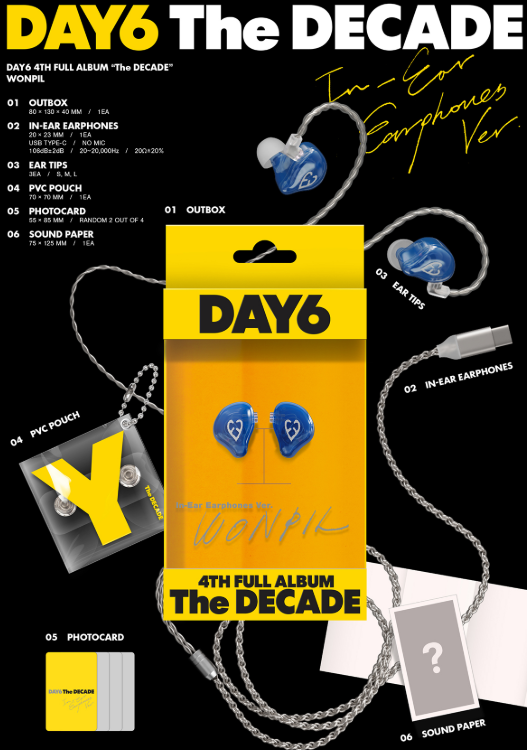 ON HAND] DAY6 4TH ALBUM The DECADE In-Ear Earphones Ver. MEMBER