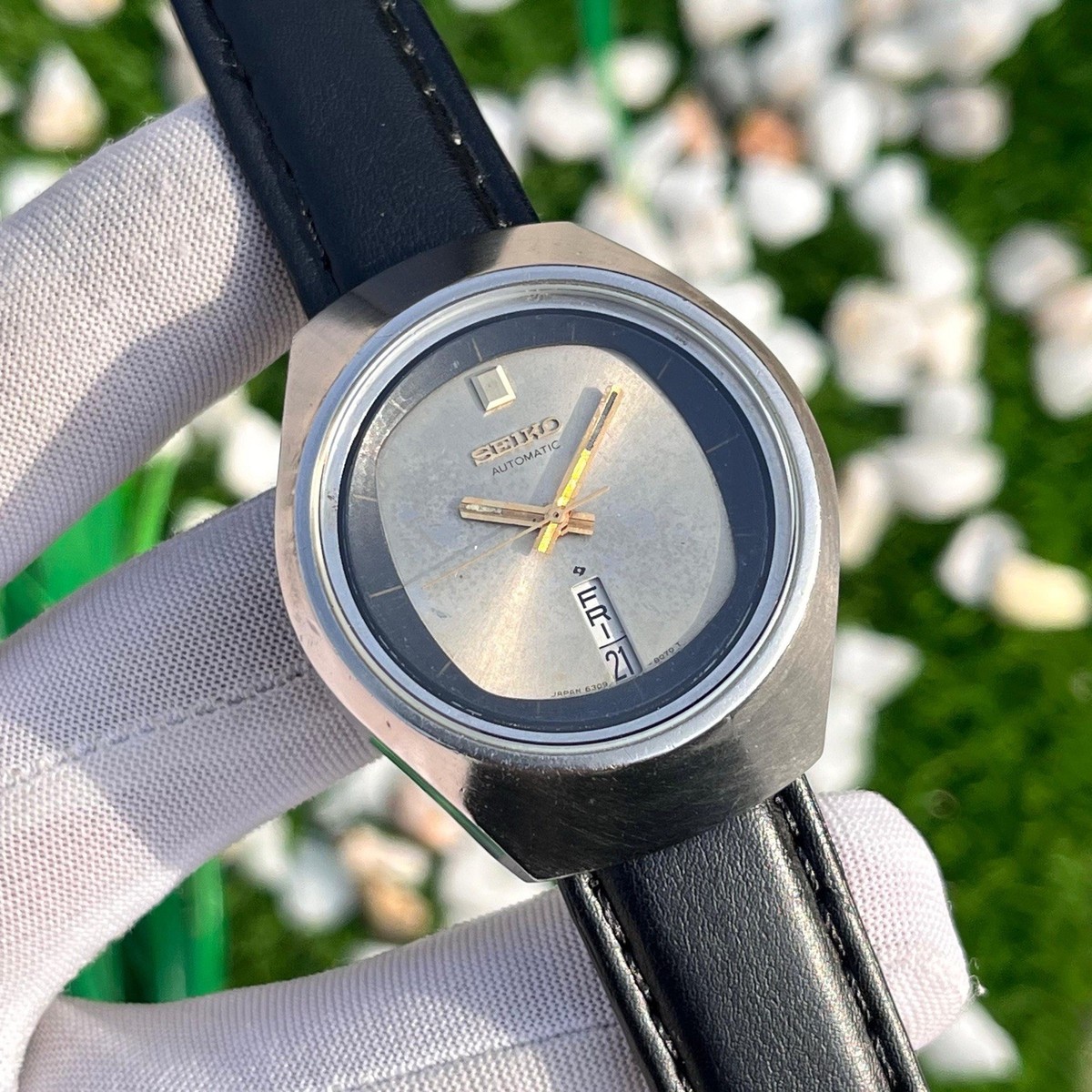 Vintage Seiko Helmet Automatic Sunburst Dial Japan Made Men's