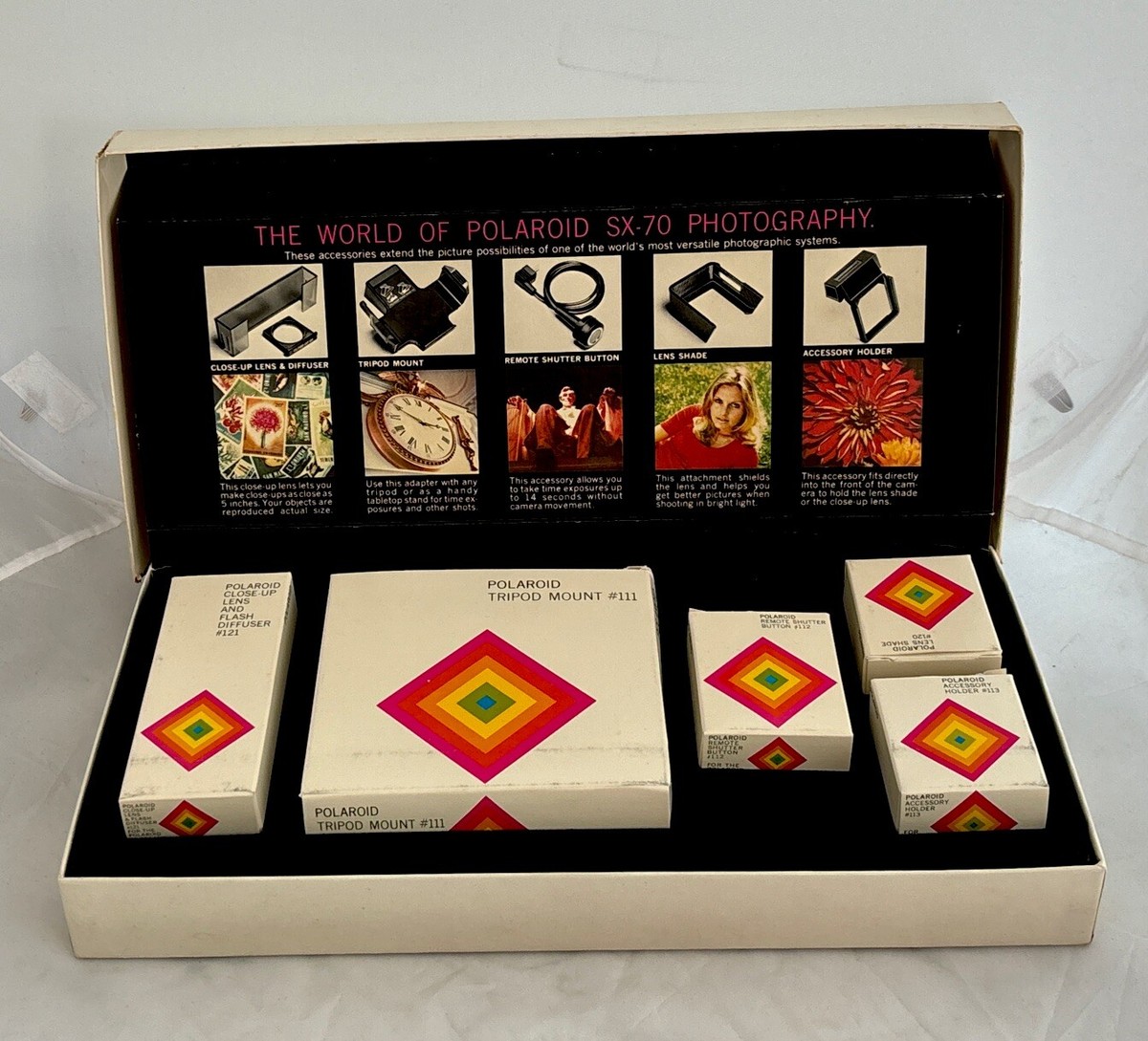 Polaroid SX-70 Land Camera Accessory Kit Complete Set 111 112 113