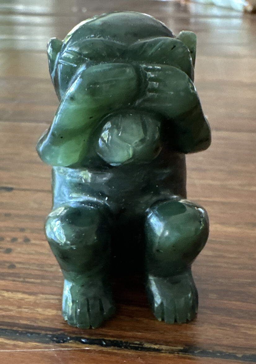 Vintage Collectible “ See No Evil ” Carved Jade Monkey 2 1/2” | eBay