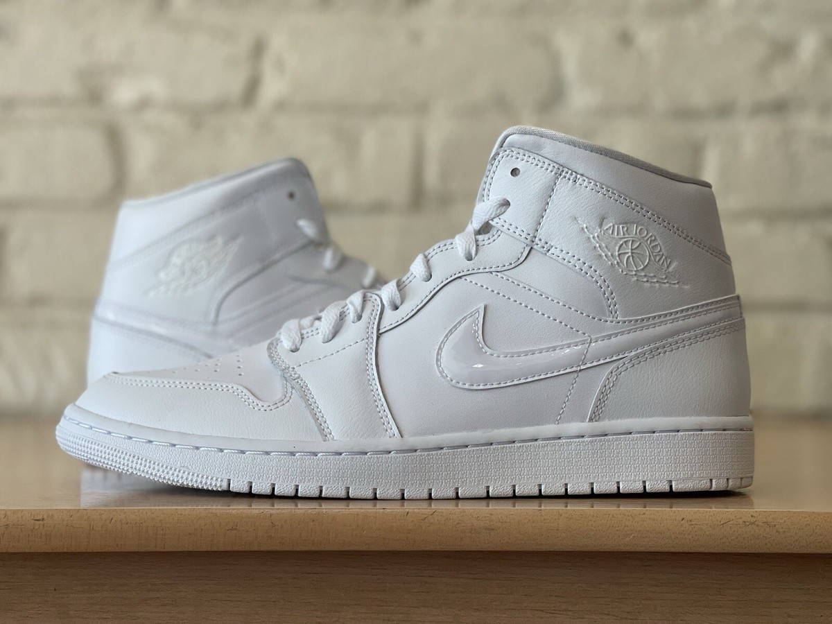 Nike Air Jordan 1 Mid Triple White Sneakers Retro DV0991-111 Women
