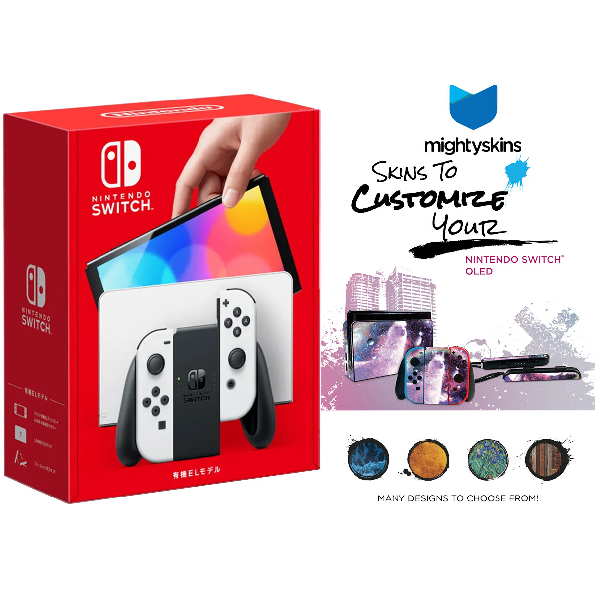 Nintendo Switch OLED with MightySkins Custom Console and