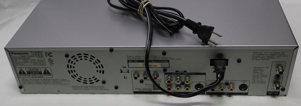 Panasonic DMR-ES30V DVD/VCR Combo Player Recorder no/ Remote & AV