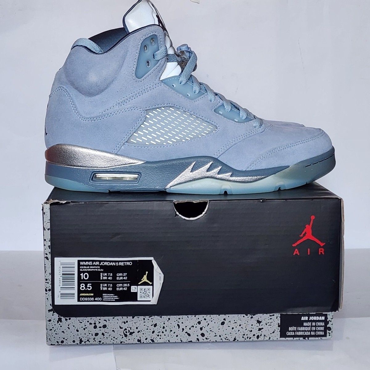 10W/ 8.5M Nike Air Jordan 5 Bluebird Ice Blue Graphite DO9336-400
