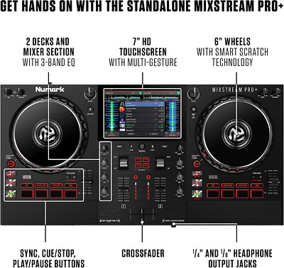 Numark Mixstream Pro+ Standalone DJ Controller Amazon Music
