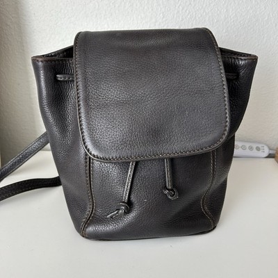 Vintage Coach Sonoma Brown Pebbled Leather Drawstring Backpack H7B