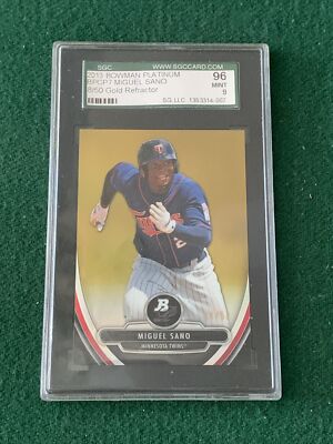 2013 Bowman Platinum MIGUEL SANO BPCP7 Gold Refractor Graded SGC