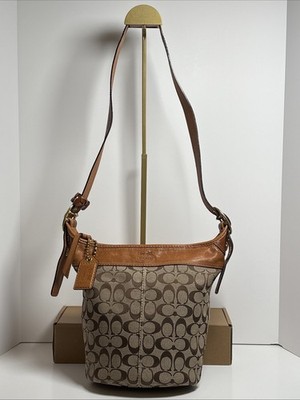 Coach Vintage Brown Crossbody Shoulder Bag Signature Canvas