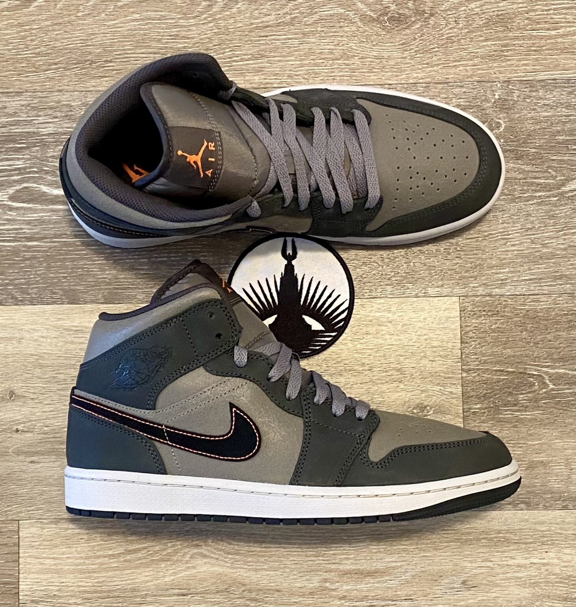 Nike Air Jordan 1 Mid 'Night Stadium' Flat Pewter FQ8338-017 Mens