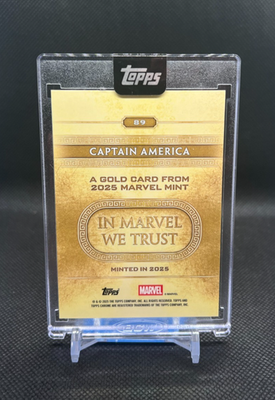 2025 Topps Marvel Mint CAPTAIN AMERICA Gold /50 CHROME ENCASED #89