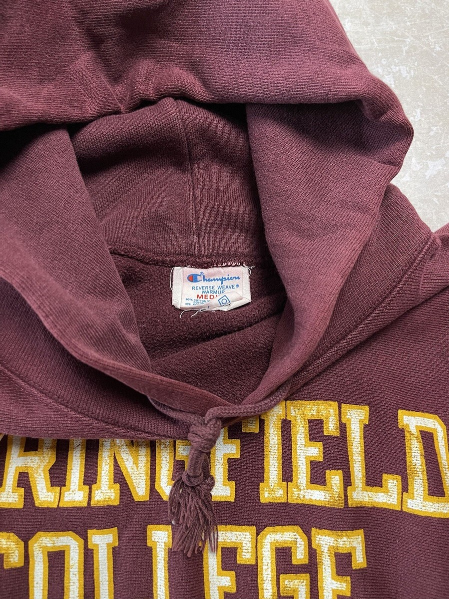 Vintage 80s Champion Reverse Weave Hoodie Springfield College (M