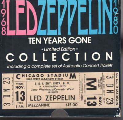 LED ZEPPELIN ~ Ten Years Gone ~Empty CD Box With Chicago Nov. 13