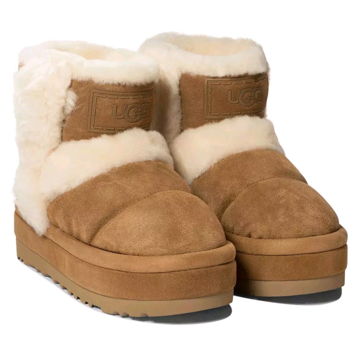 UGG CLASSIC CHILLAPEAK CHESTNUT LEATHER SHEEPSKIN WOMEN'S BOOTS