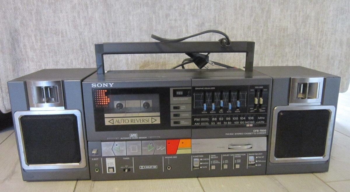 Sony CFS-7000 AM/FM Portable Cassette Tape Stereo Boombox | eBay