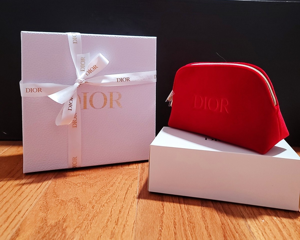 DIOR Red Velvet Pouch with Gift Box | eBay